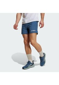 Adidas - Szorty Terrex Multi. Kolor: niebieski. Materiał: materiał. Sport: turystyka piesza