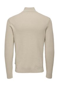 Only & Sons Sweter 22023210 Beżowy Regular Fit. Kolor: beżowy. Materiał: bawełna #3