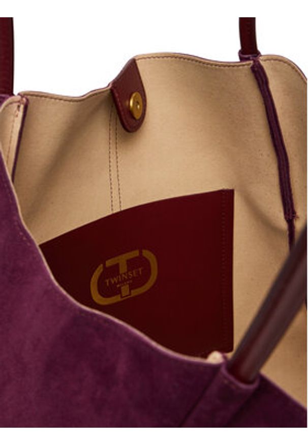 TwinSet - TWINSET Torebka 252TD8350 Bordowy. Kolor: czerwony. Materiał: zamszowe, skórzane