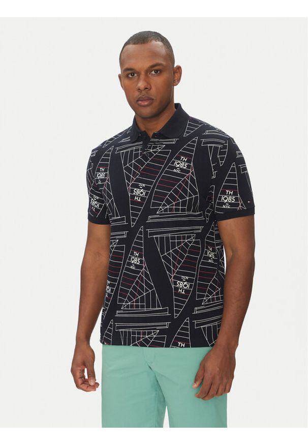 TOMMY HILFIGER - Tommy Hilfiger Polo Sailing MW0MW39309 Granatowy Regular Fit. Typ kołnierza: polo. Kolor: niebieski. Materiał: bawełna