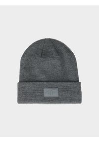 4f - Czapka beanie uniseks - szara. Kolor: szary. Materiał: syntetyk, materiał. Sezon: zima. Styl: sportowy, klasyczny