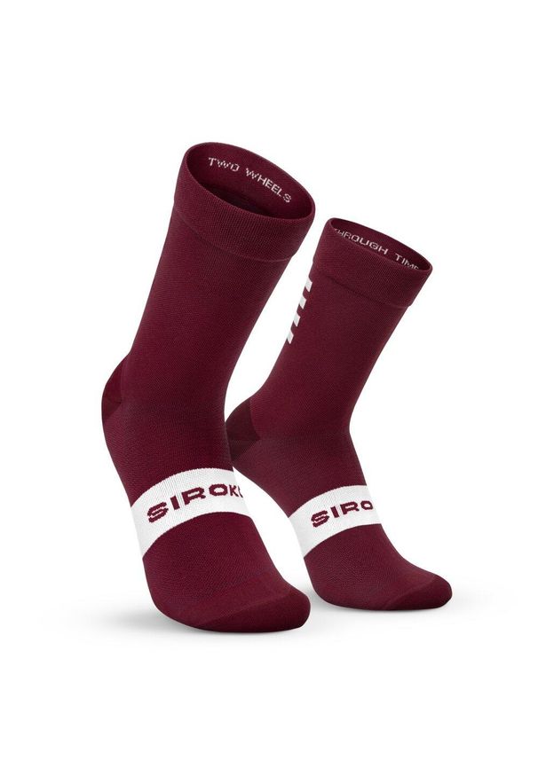 SIROKO - Skarpetki rowerowe Kolarstwo Siroko S1 Burgundy. Kolor: czerwony. Sport: kolarstwo