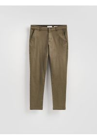 Reserved - Spodnie chino slim fit - brązowy. Kolor: brązowy. Materiał: tkanina #1