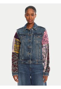 Desigual Kurtka jeansowa Etnic 25WWED14 Kolorowy Regular Fit. Materiał: bawełna. Wzór: kolorowy #1