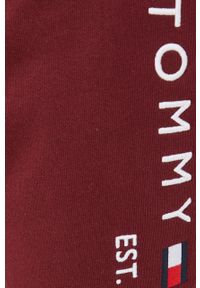 TOMMY HILFIGER - Tommy Hilfiger spodnie dresowe bawełniane męskie kolor bordowy z aplikacją. Kolor: czerwony. Materiał: bawełna, dresówka. Wzór: aplikacja #4