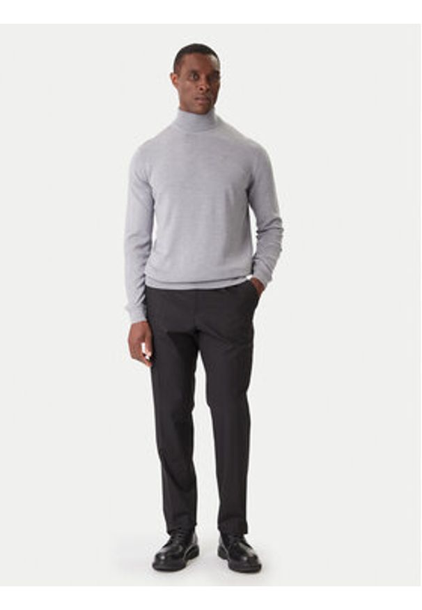 Karl Lagerfeld - KARL LAGERFELD Golf 655058 554399 Szary Regular Fit. Typ kołnierza: golf. Kolor: szary. Materiał: wełna