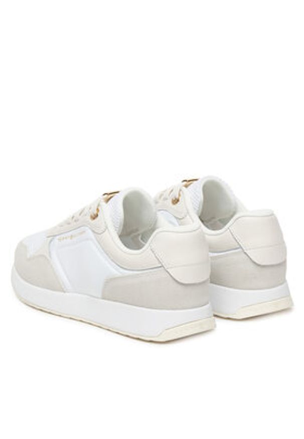 TOMMY HILFIGER - Tommy Hilfiger Sneakersy Th Chic Eva Runner Mesh FW0FW09465 Beżowy. Kolor: beżowy. Materiał: zamsz, skóra