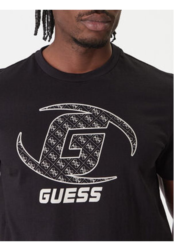 Guess T-Shirt Z6RI06 I3Z14 Czarny Regular Fit. Kolor: czarny. Materiał: bawełna