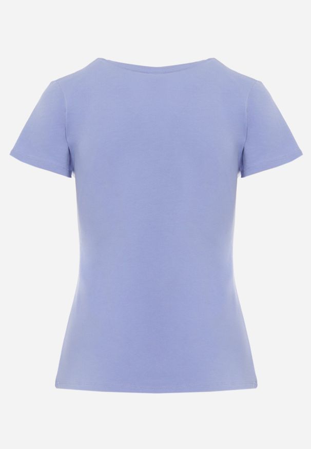 Born2be - Niebieski T-shirt Perirea. Okazja: na co dzień, do domu. Kolor: niebieski. Materiał: dzianina. Długość rękawa: krótki rękaw. Długość: krótkie. Wzór: jednolity, gładki. Styl: casual, sportowy