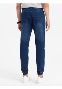 Ombre Clothing - Spodnie męskie jeansowe joggery - niebieskie OM-PADJ-0106 - XXL. Kolor: niebieski. Materiał: jeans #4