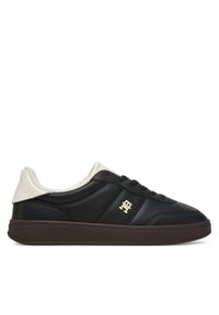 TOMMY HILFIGER - Tommy Hilfiger Sneakersy Heritage Shiny FW0FW08823 Czarny. Kolor: czarny. Materiał: skóra