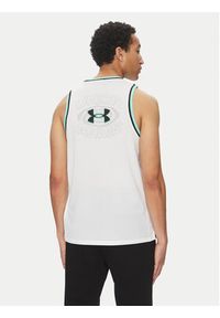 Under Armour Tank top Zone Pro 6000370 Biały Loose Fit. Kolor: biały. Materiał: syntetyk #6