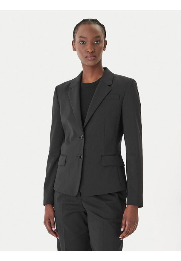 Hugo - HUGO Marynarka Aredana 50516131 Czarny Slim Fit. Kolor: czarny. Materiał: syntetyk