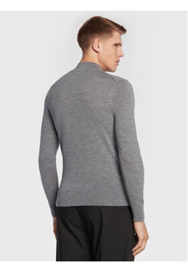 Calvin Klein Golf Superior K10K110424 Szary Regular Fit. Typ kołnierza: golf. Kolor: szary. Materiał: wełna