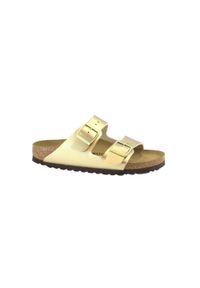 Klapki damskie Birkenstock Arizona BS. Kolor: żółty. Materiał: skóra, materiał, syntetyk