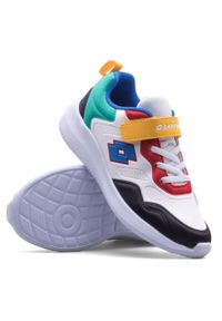 LOTTO - Buty chłopięce sportowe na rzep Lotto RITMO. Zapięcie: rzepy. Kolor: biały, czarny, wielokolorowy
