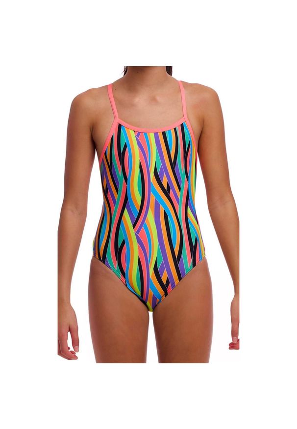 FUNKITA - Strój do pływania dziewczęcy Funkita Curl Curl - Single Strap. Kolor: wielokolorowy