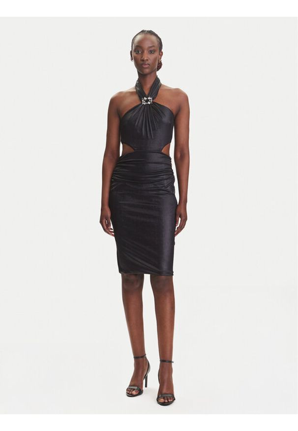 Fracomina Sukienka koktajlowa FQ25SD1001W798T4 Czarny Slim Fit. Kolor: czarny. Materiał: syntetyk. Styl: wizytowy