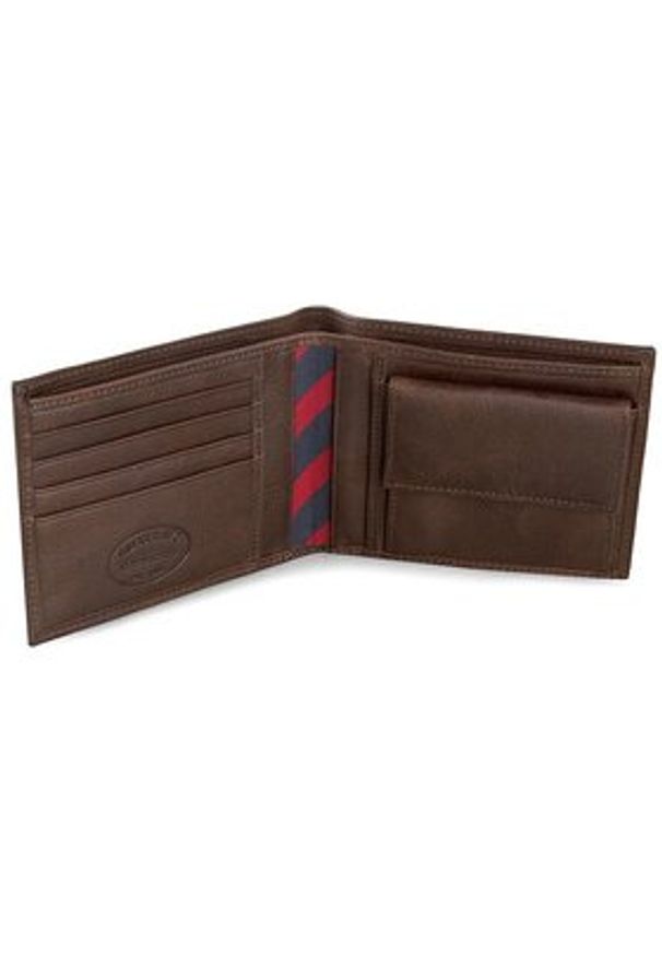 TOMMY HILFIGER - Tommy Hilfiger Portfel Johnson Cc And Coin Pocket AM0AM00659 Brązowy. Kolor: brązowy. Materiał: nubuk, skóra