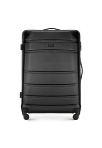 Wittchen - Duża walizka z ABS-u żłobiona czarna. Kolor: czarny. Materiał: guma. Styl: klasyczny