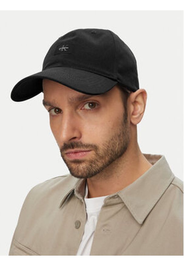 Calvin Klein Czapka z daszkiem Monologo Woven Patch Bb Cap LV04D5077G Czarny. Kolor: czarny. Materiał: bawełna