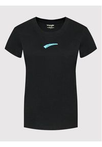 Wrangler T-Shirt High Rib W7N9D3100 112141605 Czarny Regular Fit. Kolor: czarny. Materiał: bawełna #4