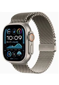 APPLE - Apple Watch Ultra 2 GPS + Cellular 49mm Natural Titanium Case with Natural Titanium Milanese Loop - S, OLED, Touchscreen, 64 GB, GPS (satellite)
