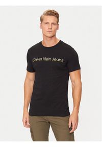 Calvin Klein Jeans T-Shirt Two Tone Institutional J30J325676 Czarny Regular Fit. Kolor: czarny. Materiał: bawełna #1