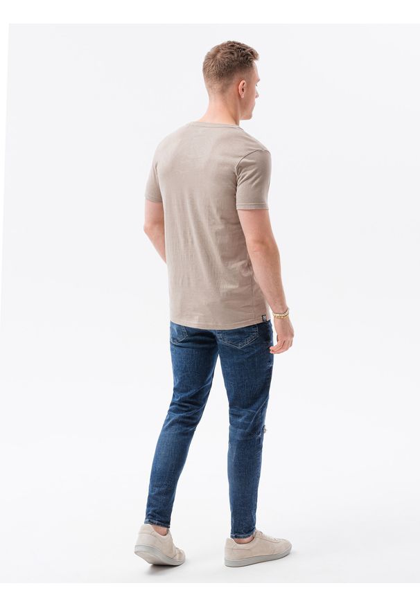 Brązowy t-shirt Ombre Clothing