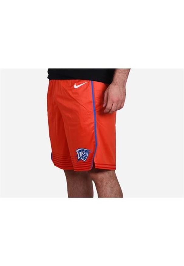 Spodnie koszykarskie męskie Nike Nba Oklahoma City Swingman. Kolor: pomarańczowy. Materiał: materiał, syntetyk. Długość: krótkie