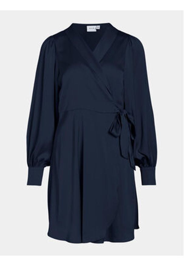 Vila Sukienka koktajlowa Ravenna 14084510 Granatowy Regular Fit. Kolor: niebieski. Materiał: syntetyk, satyna. Styl: wizytowy