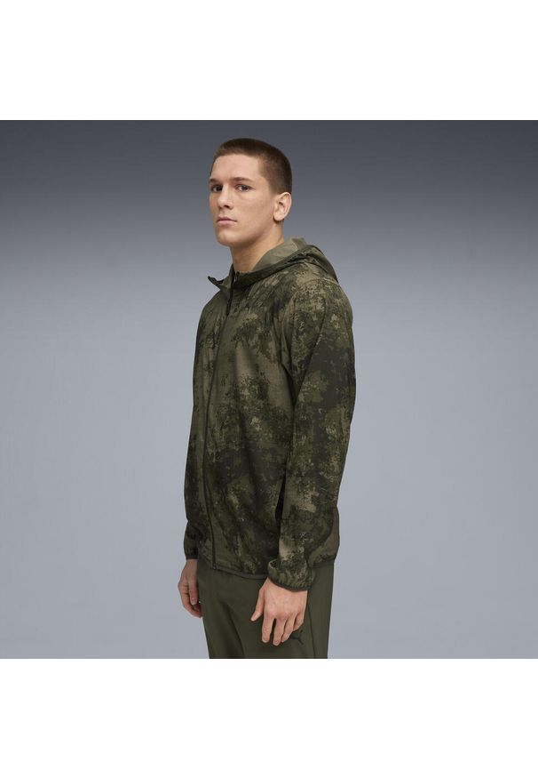 Puma - Męska kurtka TAD ESSENTIALS AOP PUMA. Kolor: zielony. Sport: fitness, bieganie