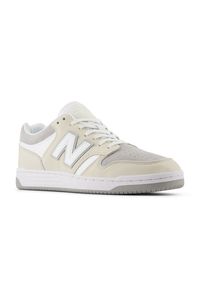 Buty unisex New Balance BB480LGW – beżowe. Okazja: na co dzień. Kolor: beżowy. Materiał: dresówka, materiał, syntetyk. Szerokość cholewki: normalna. Sport: turystyka piesza #5