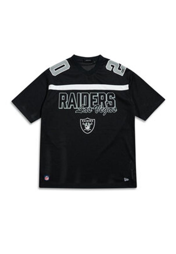 New Era T-Shirt NFL Las Vegas Raiders Mesh Graphic Jersey 60596386 Czarny Regular Fit. Kolor: czarny. Materiał: syntetyk