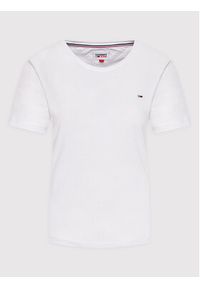 Tommy Jeans T-Shirt DW0DW14616 Biały Regular Fit. Kolor: biały. Materiał: bawełna