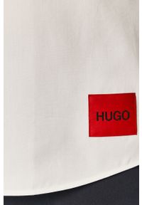 Hugo - Koszula bawełniana. Okazja: na co dzień. Typ kołnierza: kołnierzyk klasyczny. Kolor: biały. Materiał: bawełna. Długość rękawa: długi rękaw. Długość: długie. Wzór: gładki. Styl: elegancki, casual, klasyczny #3