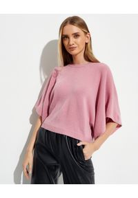 VALENTINO - Lawendowy sweter z wełny. Kolor: różowy, wielokolorowy, fioletowy. Materiał: wełna