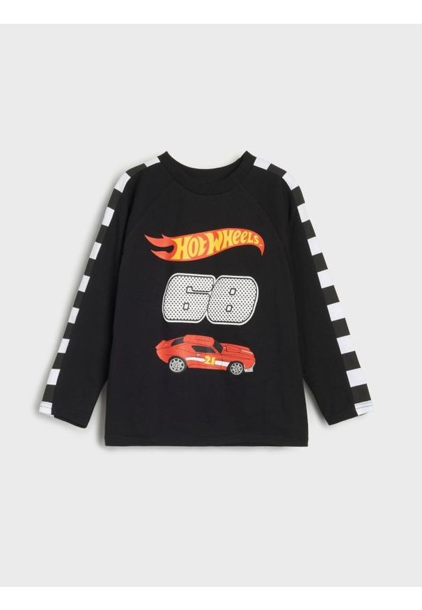 Sinsay - Koszulka z długimi rękawami Hot Wheels - czarny. Kolor: czarny. Długość rękawa: długi rękaw. Długość: długie