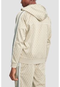 Guess - GUESS Zielona rozpinana męska bluza w monogram z lampasami i kapturem Parimo 4G, Rozmiar S. Okazja: na co dzień. Kolor: zielony. Styl: elegancki, casual, sportowy #4