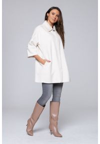 DIEGO M Wełniany płaszcz damski w kolorze ecru, Rozmiar 38 EU - 42 IT. Kolor: biały. Materiał: wełna #2