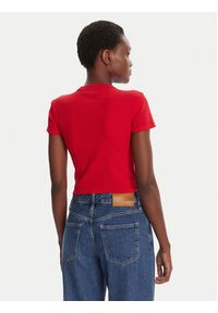 Hugo - HUGO T-Shirt Baby 50510749 Bordowy Slim Fit. Kolor: czerwony. Materiał: bawełna #3