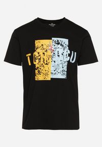 Born2be - Czarna Bawełniana Koszulka T-Shirt z Krótkim Rękawem i Ozdobnym Nadrukiem Branessa. Okazja: na co dzień. Kolor: czarny. Materiał: bawełna. Długość rękawa: krótki rękaw. Długość: krótkie. Wzór: nadruk. Styl: casual #3