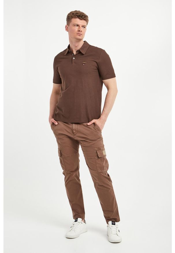 Aeronautica Militare - Polo męskie z haftem AERONAUTICA MILITARE. Typ kołnierza: polo. Wzór: haft