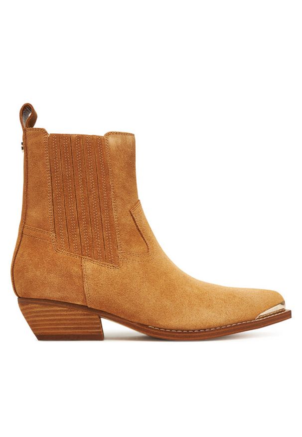 Guess Kowbojki FLTLN2 SUE10 Brązowy. Kolor: brązowy. Materiał: zamsz, skóra