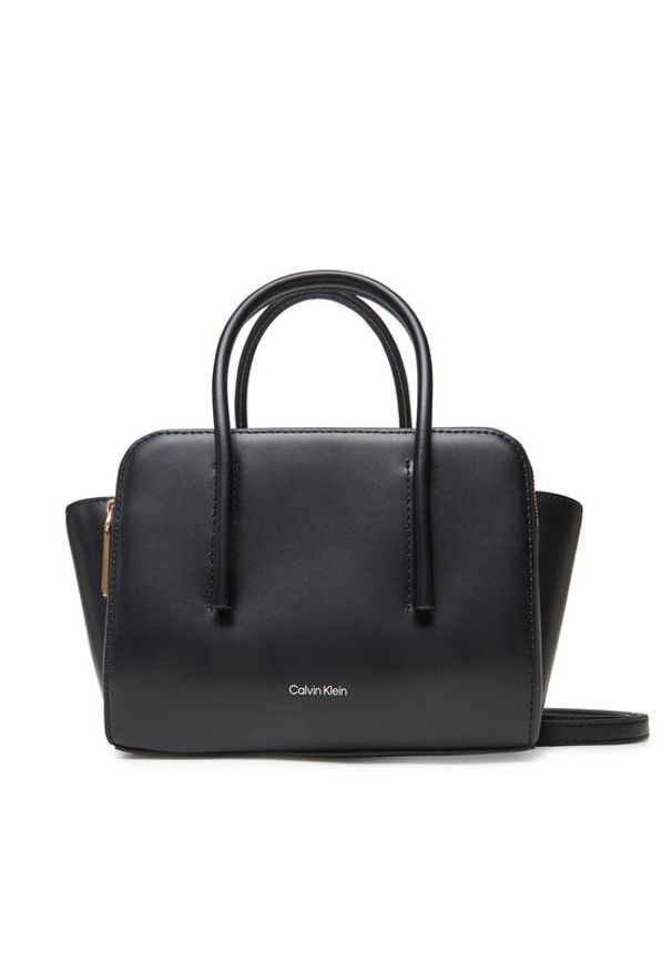 Calvin Klein Torebka Carryall Micro Leather Tote LV04F3057G Czarny. Kolor: czarny. Materiał: skórzane