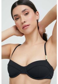 Calvin Klein biustonosz kąpielowy kolor czarny miękka miseczka. Kolor: czarny #3