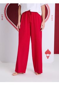 Sinsay - Spodnie od piżamy z muślinowej bawełny - czerwony. Kolor: czerwony. Materiał: bawełna #1