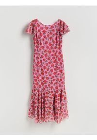 Reserved - Sukienka maxi z falbanami - wielobarwny. Materiał: tkanina. Typ sukienki: proste. Długość: maxi #1