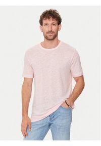 BOSS - Boss T-Shirt Tiburt 456 50511612 Różowy Regular Fit. Kolor: różowy. Materiał: len