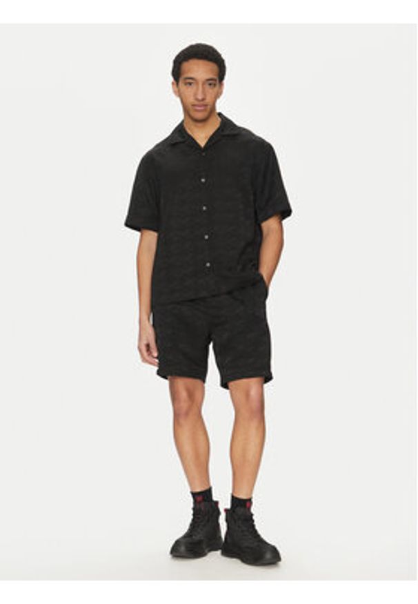 Hugo - HUGO Koszula Espino 50539288 Czarny Oversize. Kolor: czarny. Materiał: syntetyk